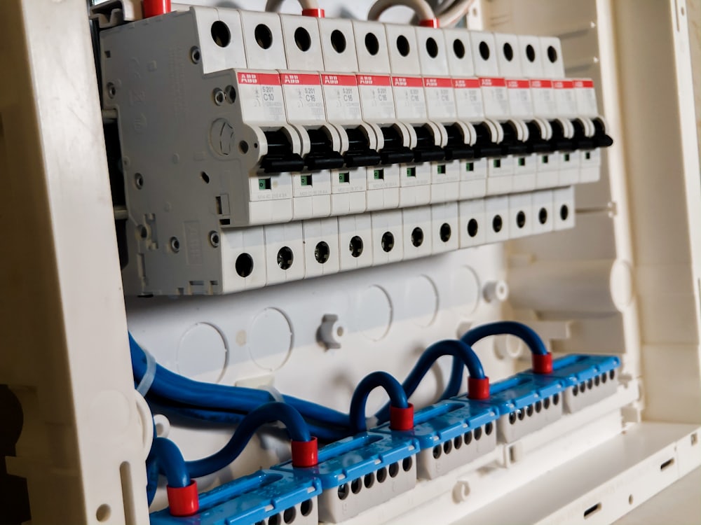 A clean, modern labeled breaker panel
